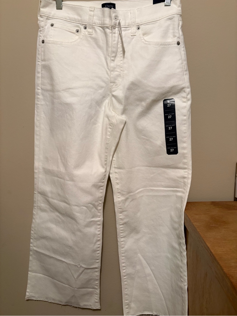 J. Crew White Cropped Skirt with Raw Hem